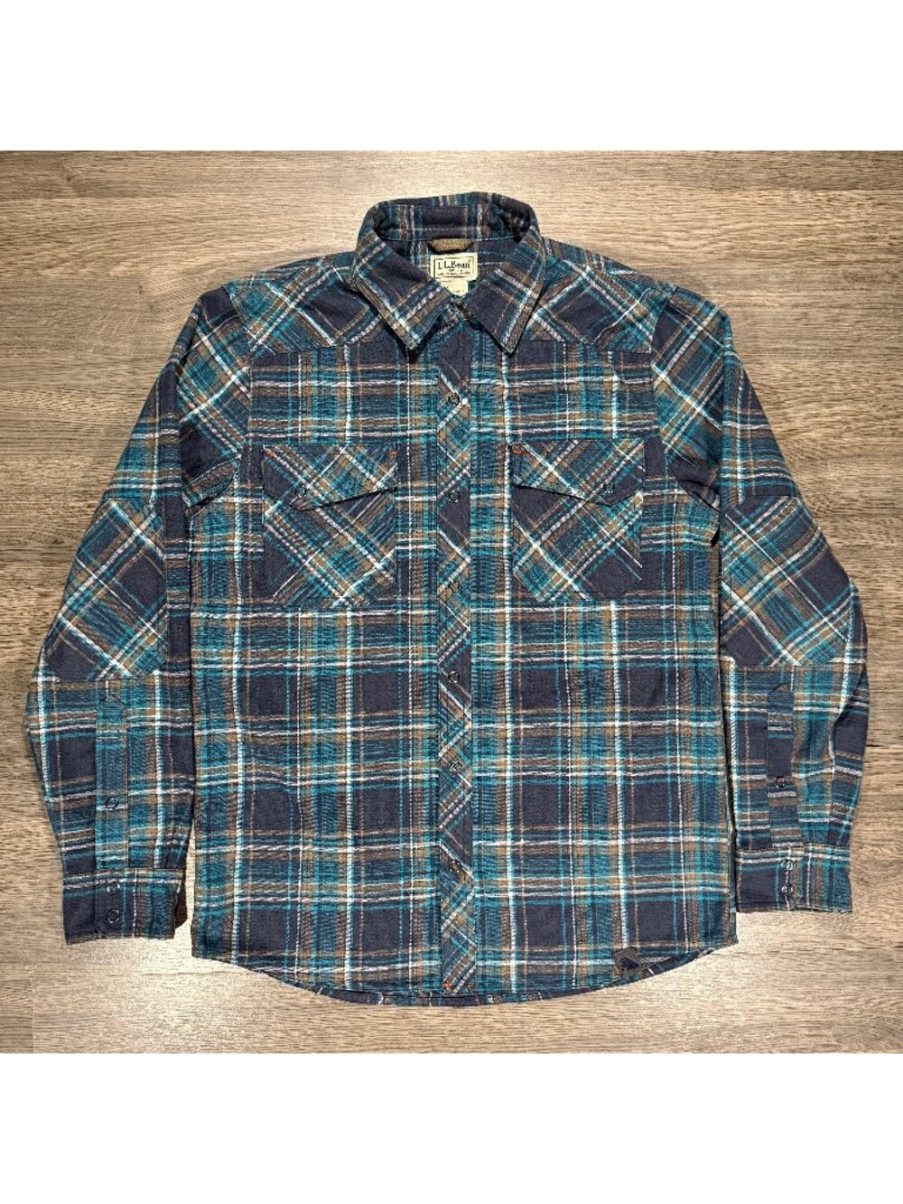 L.L. Bean Katahdin Performance Traditional Fit Flannel Shirt - Navy